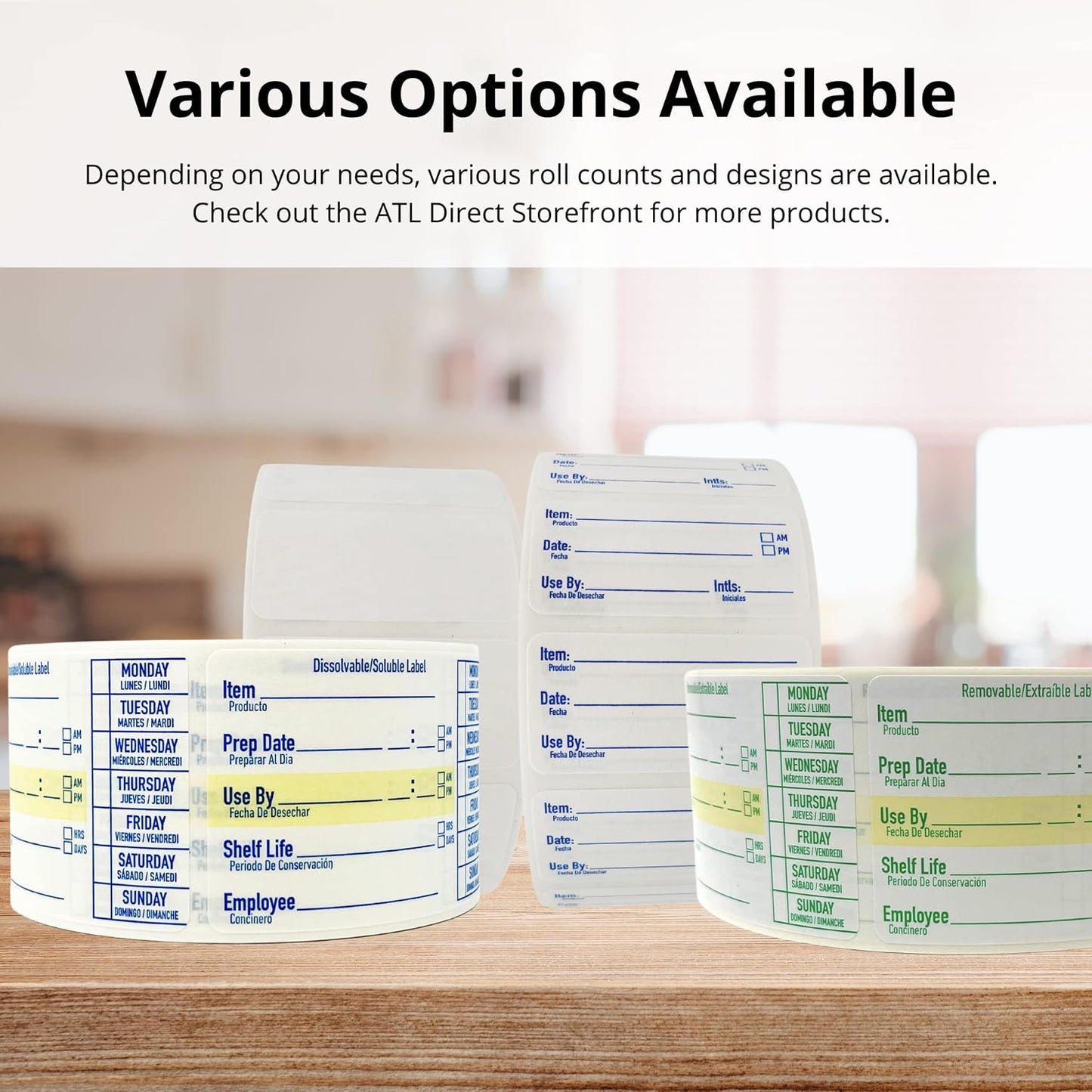2x3 Removable Freezer Food Labels Stickers for Containers, 500 Waterproof Label Stickers for Jars, Removable Labels for Storage Bins, with Easy Peel-Off (500, Green)