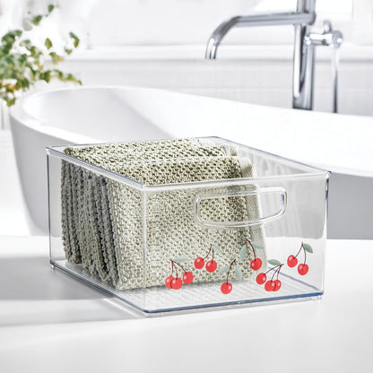 iDesign Stackable Clear Plastic Bin - Kitchen Organizers and Storage for Fridge and Pantry, 2-Pack