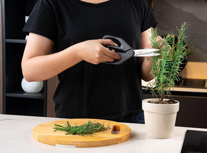Zyliss Herb Snippers with Integrated Stem Stripper – Precision Blade Kitchen Scissors for Fresh Herbs, Parsley, Cilantro & Chives – Ergonomic Wheat Straw Handle, Left/Right-Handed, Dishwasher Safe