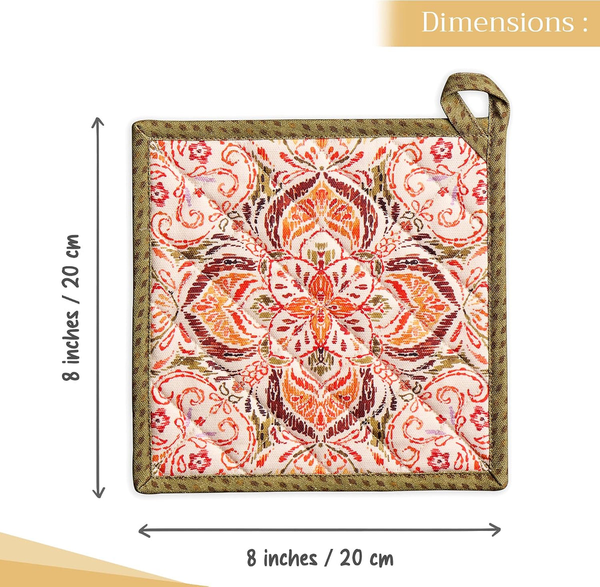 Maison d' Hermine Pot Holders 100% Cotton Potholders (8" x 8") - Colors A