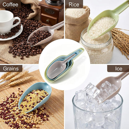 JJUNW 4Pcs Plastic Flour Scoops, Scoops For Canisters, Plastic Scoop For Dry Goods Pet Food Scooping, Ice Scoop For Freezer Measuring Scooping Set Dry Foods, Popcorn