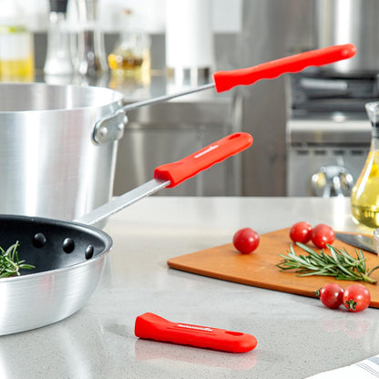 Restaurantware Silicone Pan Handle Cover Set 1-Count Heat-Resistant Removable Pan Handle Grips, Ergonomic Non-Slip Green Handle Protectors for Fry Pans and Sauce Pans