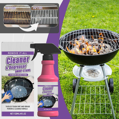 Fast-Acting Heavy-Duty Grill Degreaser Spray, Heavy Duty BBQ Grill Degreaser, Multi Functional Grease Remover for Outdoor Grills Effortlessly Removes Stubborn Oil & Carbon Residue (sponge)