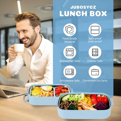 Stainless Steel Bento Box for Adults&Kids,Japanese Leakproof Lunch Box Divided Food Meal Storage Containers Set Stackable 2 Layer for Children School Picnic Beige