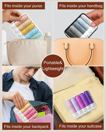 Quatish Travel Bottles for Toiletries, Original Patented Leakproof 3 oz Tsa Approved Travel Size Containers, BPA Free Silicone Shampoo and Conditioner Bottles, Camping Essentials