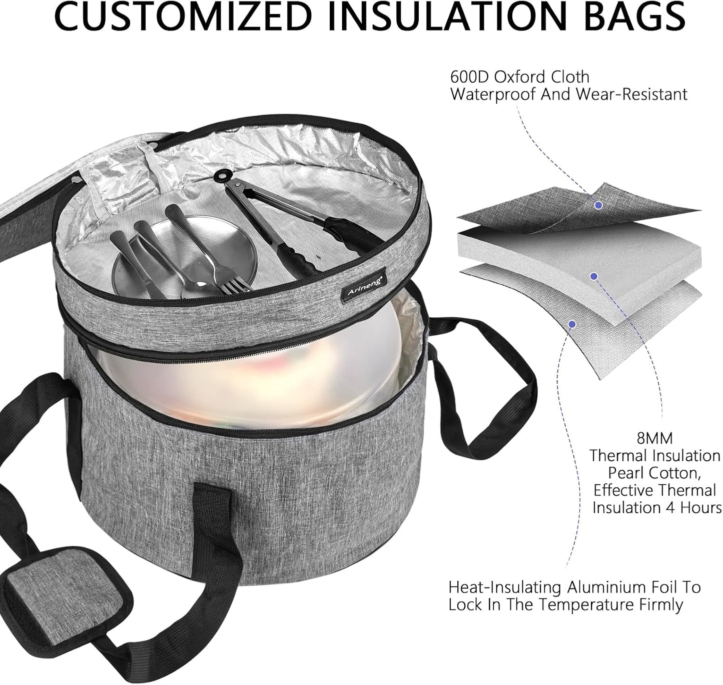 12 Inch Cake Carrier with Lid & Handle BPA-Free Cake Transport Container, Includes Insulated Bag, Cupcake & Pie Holders for Secure Dessert Delivery (Fits 7" Tall Cakes) (Purple)