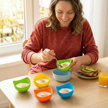 Silicone Egg Poacher Cups, 4 Pack with Stable Ring Base