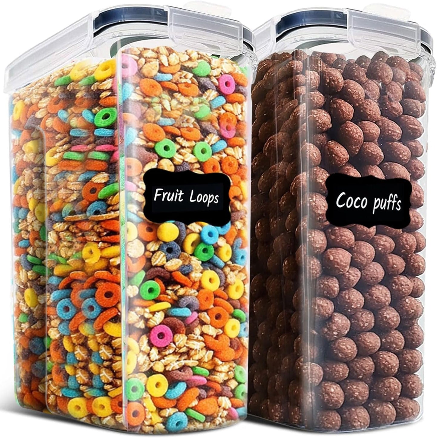 ComSaf Rice Container Set of 2(9.5L/10Qt), Large Airtight Food Storage Containers with Lid and Rice Washer, Plastic Canisters Sets for The Kitchen, Pantry Organizers for Flour, Cereal and Cooking