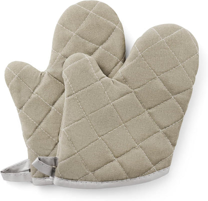 ARCLIBER Grey 13" Quilted Oven Mitts 1 Pair Flame Heat Resistant