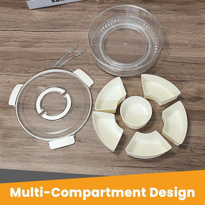 Reusable Snack Containers with Lids Veggie Trays for Fridge, Party Serving Trays with Handles, Snack Box for Kids Toddlers & Adults, Leak-Proof Fruit & Salad Storage Containers