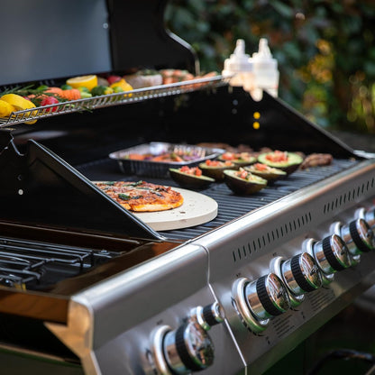 Royal Gourmet GA6402S 6-Burner Propane Gas Grill with Side Burner and Warming Rack, 74,000 BTUs, Cabinet Style Outdoor BBQ Grill for Barbecue Grilling & Backyard Cooking, Silver