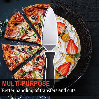 7 Inch Cake & Pie Server, Long Dense Serrated Blade, Thick Blade