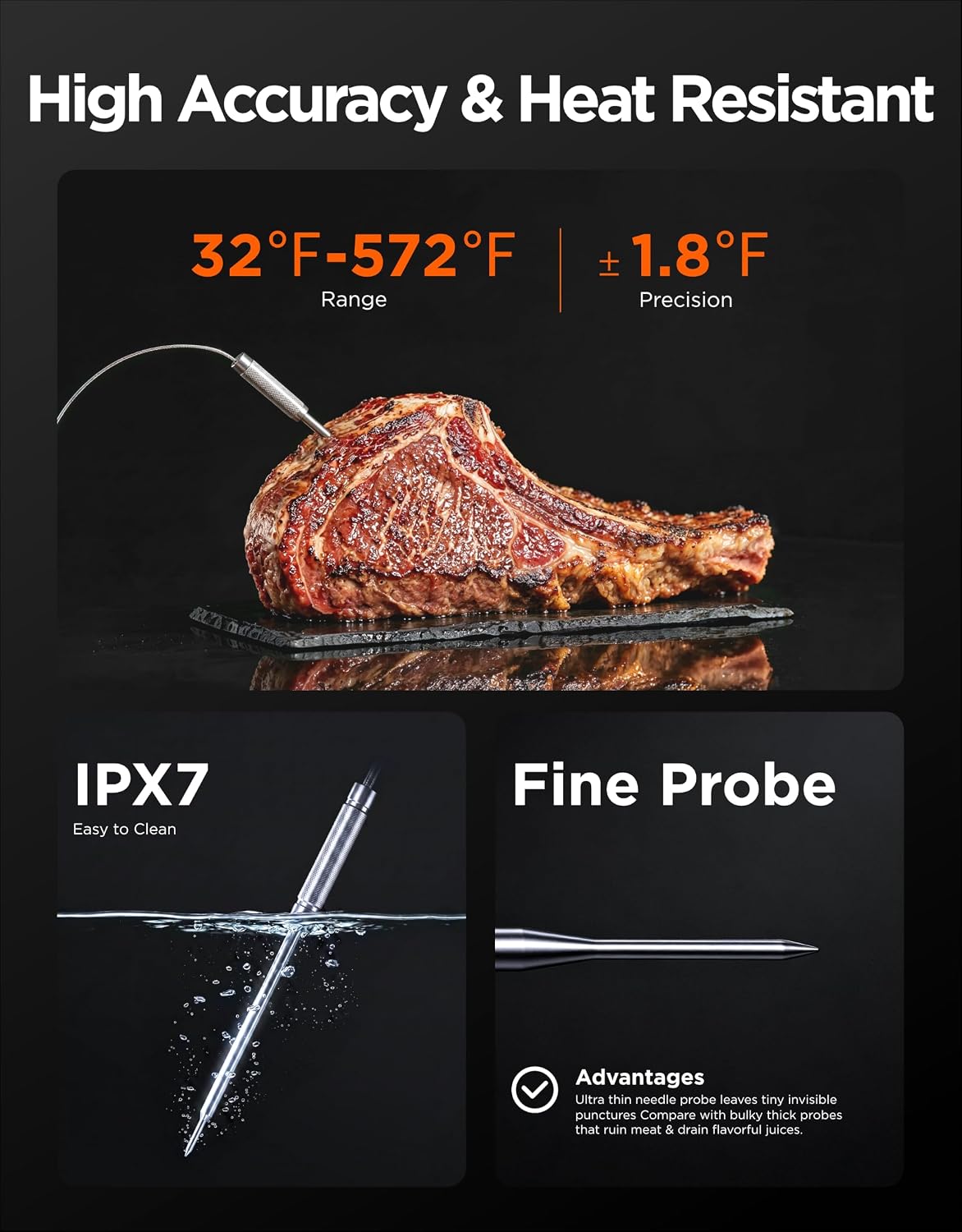 Govee WiFi Meat Thermometer Digital with 4 Probe, App Notification Alert