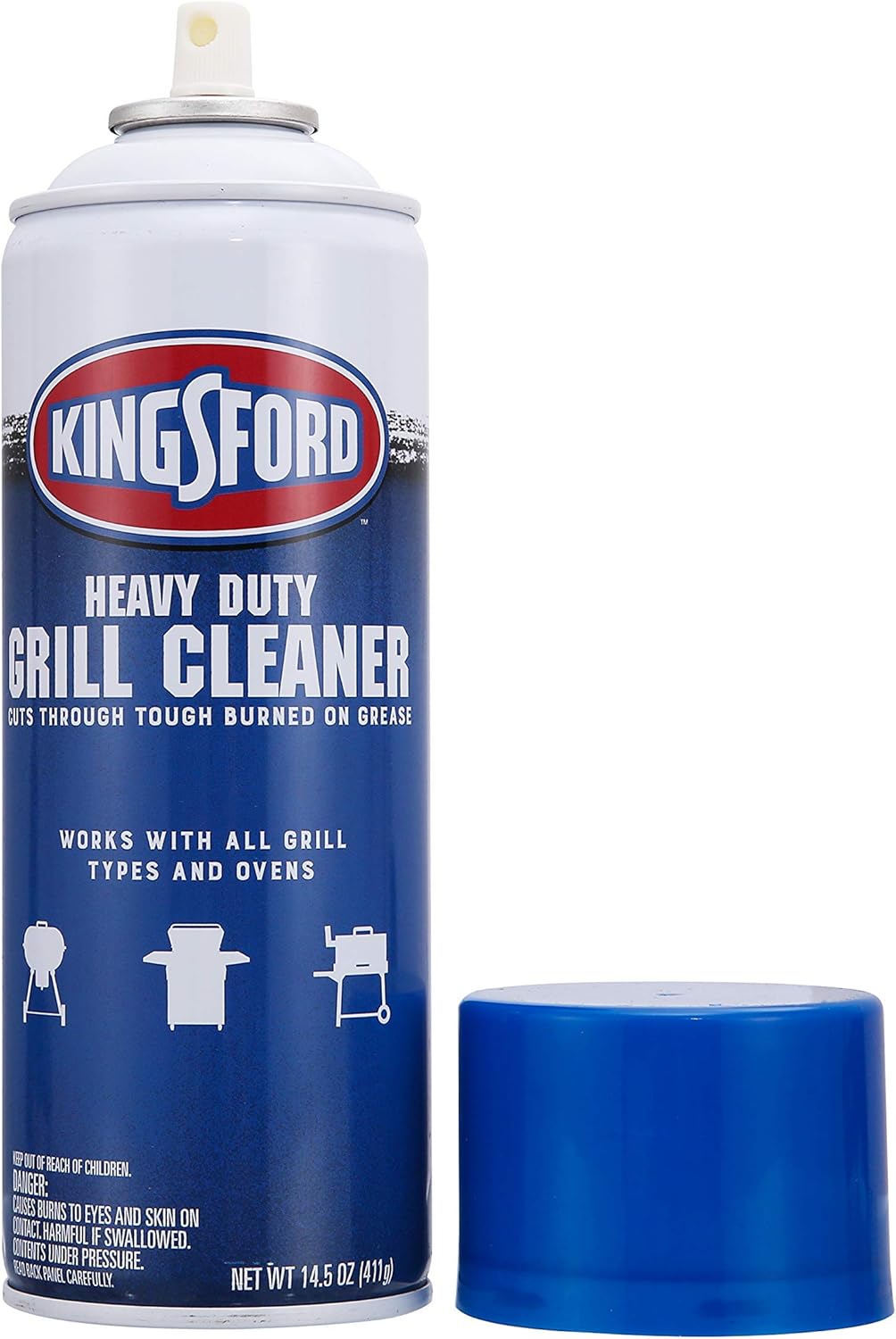 Kingsford Heavy Duty Foaming Grill Cleaner Spray, BBQ Degreaser for Charcoal & Gas Grills, Cuts Grease, Burnt-On Food & Grime, Easy Spray-On Foam for Grill Grates & Surfaces, Aerosol Can, 19 Oz