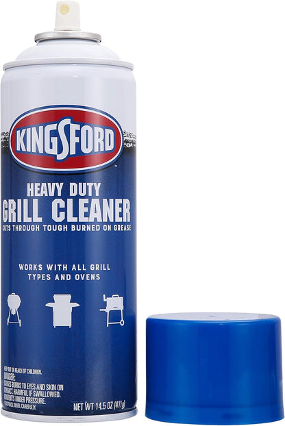 Kingsford Heavy Duty Foaming Grill Cleaner Spray, BBQ Degreaser for Charcoal & Gas Grills, Cuts Grease, Burnt-On Food & Grime, Easy Spray-On Foam for Grill Grates & Surfaces, Aerosol Can, 19 Oz