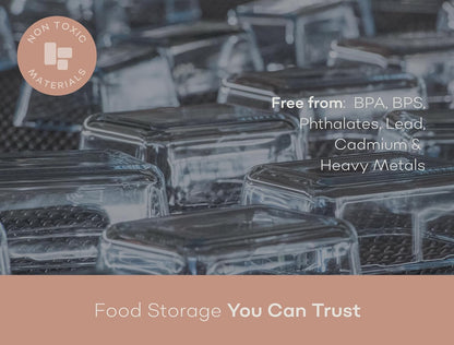 Glass Food Storage Containers with Lids| 3 Pack Square Set 27oz/3.4cup | Glass Meal Prep Containers | Non-Toxic & Airtight | Glass Containers with Lids | Oven, Freezer & Dishwasher Safe