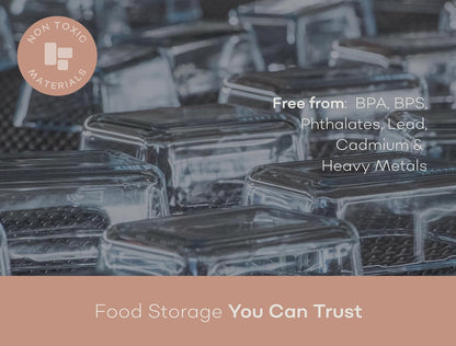 Glass Food Storage Containers with Lids| 3 Pack Square Set 27oz/3.4cup | Glass Meal Prep Containers | Non-Toxic & Airtight | Glass Containers with Lids | Oven, Freezer & Dishwasher Safe