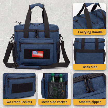 Lunch Box for Men, Tactical Lunch Bag MOLLE Webbing Leakproof Insulated Lunch Cooler Women Adult Meal with Adjustable Shoulder Strap Lunch Pail (Blue)