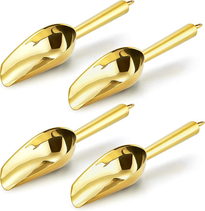 E-far Mini Scoop, 3 Ounce Stainless Steel Kitchen Utility Scoops, Ideal for Candy/Ice Cube/Flour/Sugar/Coffee Bean/Protein Powder, Food Grade & Anti Rust, Easy Clean & Dishwasher Safe (4 Pack)