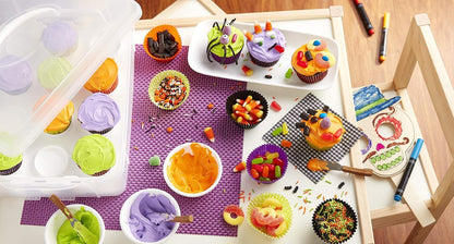 Snapware (2-Layer, 24 Cupcakes Plastic Detachable Cupcake Carrier Storage Container With Lid and Handle, Freezer Dishwasher Microwave Safe
