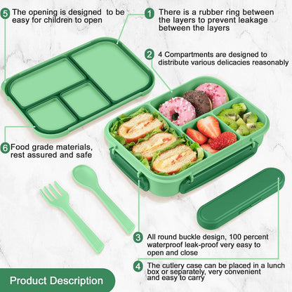 Amathley Lunch Box Kids,Bento Box Adult,Leakproof Lunch Containers for Adults/Kids/Toddler,1200ML-4 Compartments bento Lunch box with Utensil,Microwave & Dishwasher & Freezer Safe (Pink Berry)