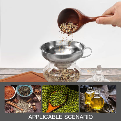 Canning Funnel for Wide and Regular Jars, Wide Mouth Funnel Stainless Steel Funnels for Kitchen Use, Metal Funnels Set for Transferring Liquid Power Jam Grains Dry and Wet Ingredients