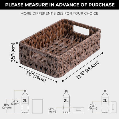 GRANNY SAYS Wicker Storage Baskets for Shelves, Water Hyacinth Basket with Scalloped Edge, Storage Wicker Baskets for Pantry, Large, 2-Pack