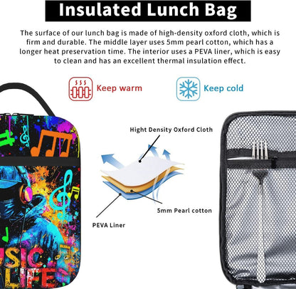Boys Lunch Box for School Insulated Football Lunch Bag for Kid Boys Girls Teen Bento Boxes to School Office Picnic Travel Hiking Lunchbag Waterproof Leakproof with Adjustable Shoulder Strap