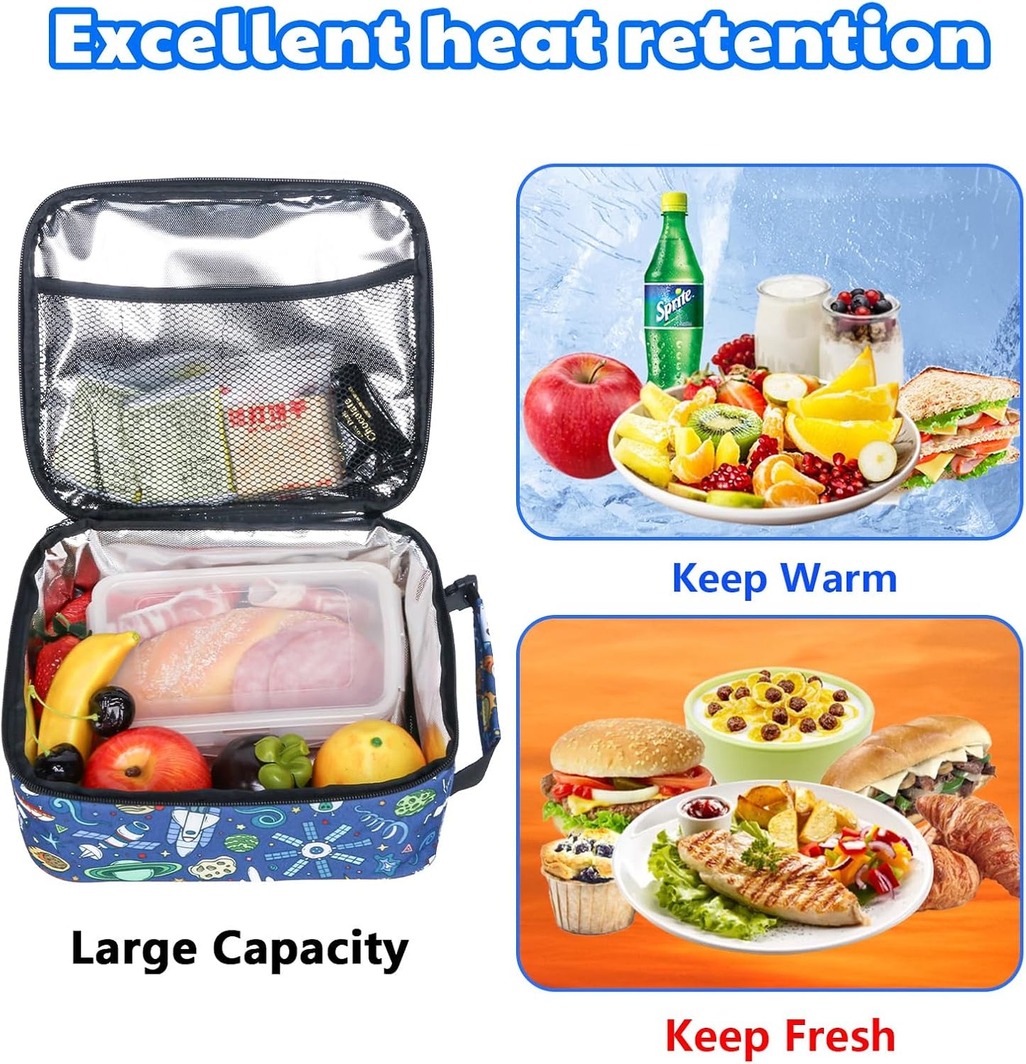 Hap Tim Kids Lunch Box for Girls Boys, Reusable Lunch Bag for Kids, Spacious Lunchbox, Insulated Lunchbag, Purple Unicorn(18654-PP)