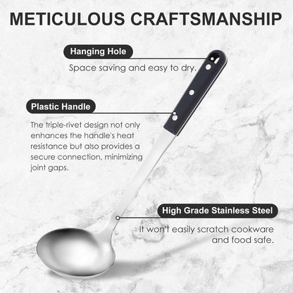 Pleafind 𝟑𝟑% 𝐎𝐅𝐅 Cooking Utensils Set - 4 Pcs Stainless Steel Kitchen Utensils Set with Solid Turner, Slotted Turner, Serving Ladle, Slotted Spoon, Wok Utensils Set with Heat Resistant Handle