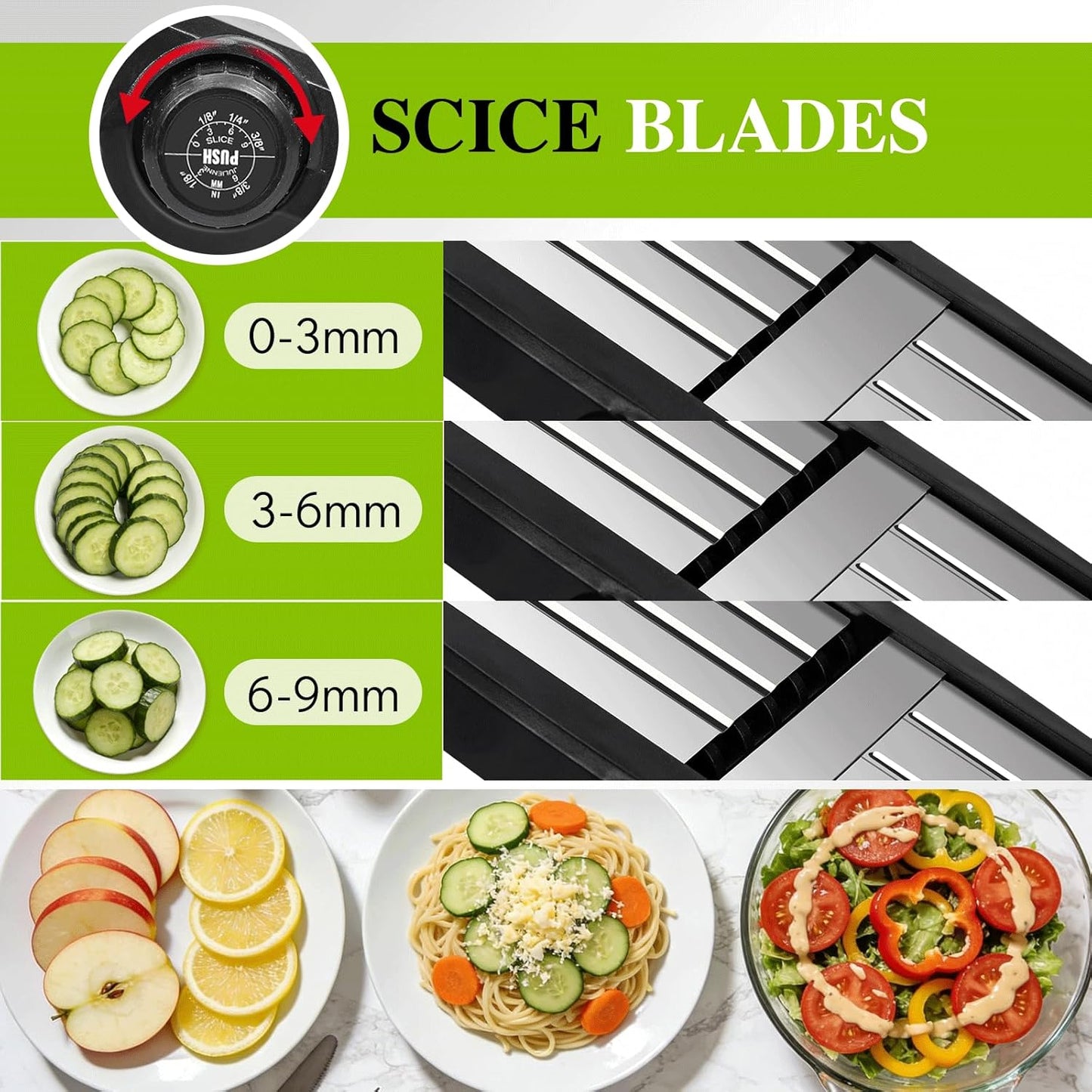 MASTERTOP Mandoline Slicer for Kitchen Adjustable Stainless Steel Food Slicer Vegetable Chopper Onion Waffle French Fry Cutter Potato Chip Julienne Slicer with Safety Gloves