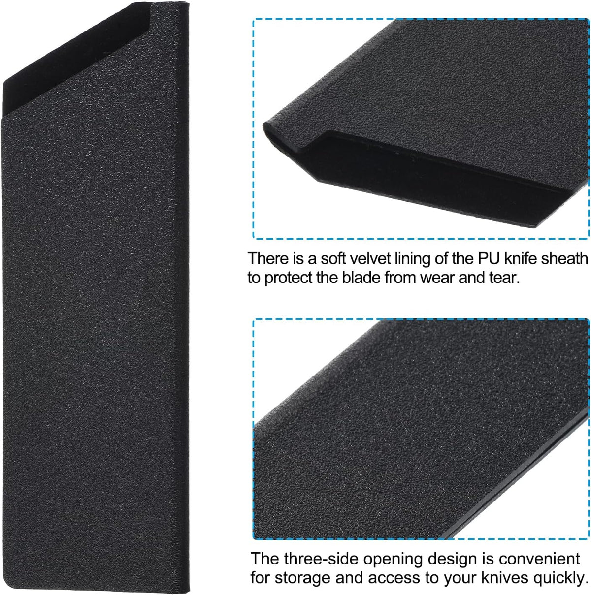 PATIKIL ABS Knife Cover Sleeves for 8" Chef Knife, Knives Edge Guard Blade Protector Universal Knife Sheath for Home Kitchen, Black