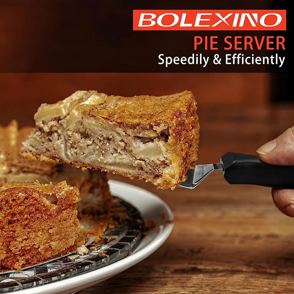7 Inch Cake & Pie Server, Long Dense Serrated Blade, Thick Blade