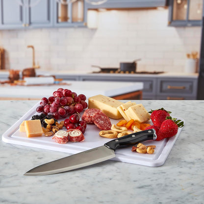 Farberware Small Build-a-Board Snacklebox with Locking Plastic Cutting Board Lid, Portable Charcuterie Storage with 7 Compartments