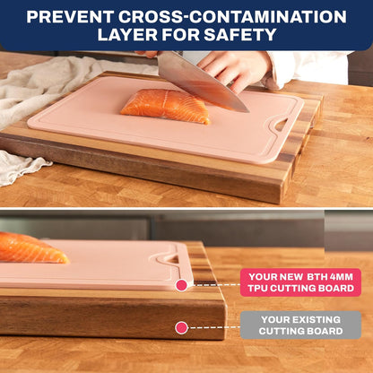 TPU Cutting Board Flexible Mat, 17.3" x 10.6" Nonslip Korean cutting board for kitchen, BPA Free Flexible Chopping Board, TPU Material Double-sided Dishwasher Safe
