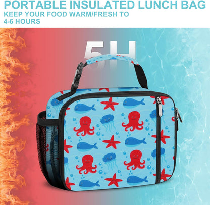 esouler Lunch Box Kids Insulated Lunch Bag for Boys & Girls Durable Children Lunchbox for School with Water Bottle Holder-Black