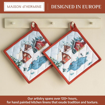 Maison d' Hermine Pot Holders 100% Cotton Potholders (8" x 8") - Colors A