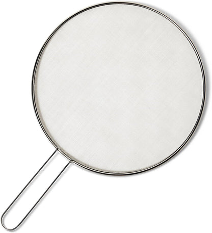 Amazon Basics Grease Splatter Screen for Frying Pan, 13 in., Stainless Steel, Dishwasher-Safe