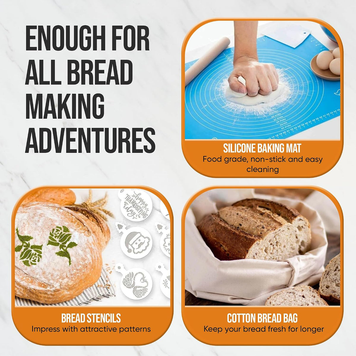Banneton Bread Proofing Basket Set, 2 x Round 9 Inch Bread Proofing Baskets