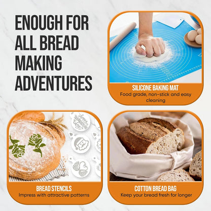 Banneton Bread Proofing Basket Set, 2 x Round 9 Inch Bread Proofing Baskets