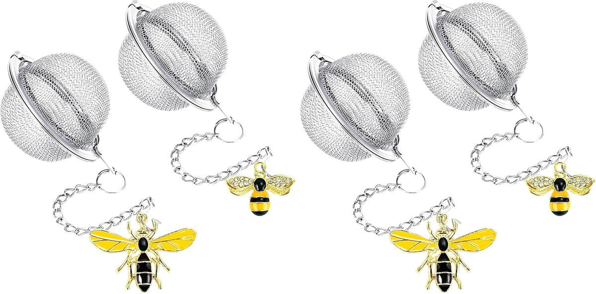2PC Stainless Steel Mesh Tea Infuser,2.1 inch Tea Ball with Honey Bee