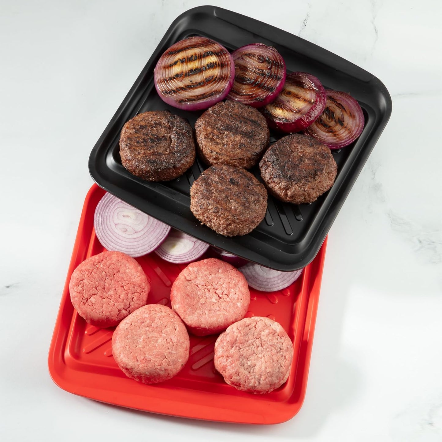Cuisinart CPK-210 Grilling Prep and Serve Trays, Black and Red Large 18” x 14.5”