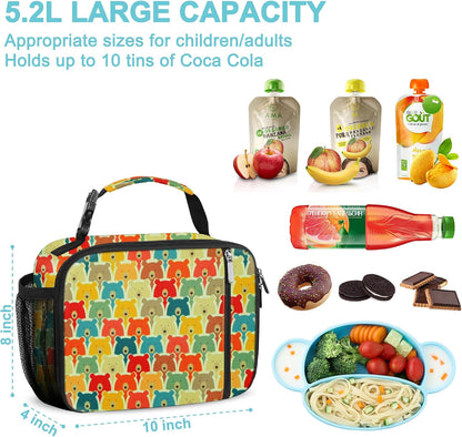 esouler Lunch Box Kids Insulated Lunch Bag for Boys & Girls Durable Children Lunchbox for School with Water Bottle Holder-Black