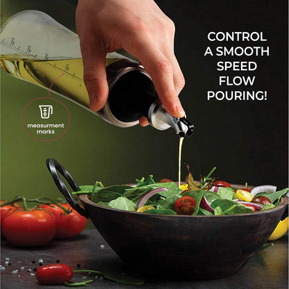 FineDine 16 oz Glass Olive Oil Sprayer for Cooking, Oil Dispenser, Green