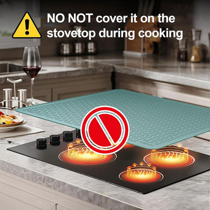 YUHFERA Stove Top Cover for Electric Stove - Silicone Stove Mat for Glass Top, Glass Cooktop Protector For Kitchen,Multi-functional Oven Covers for Electric Stove (Black,28 x 20)