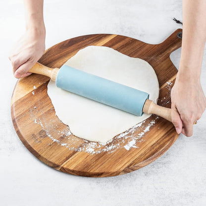 BILL.F Acacia Pizza Peel, Set of 3 Acacia Wood Cutting Board 8" 10" 12" Inch Cutting Board, Cheese Paddle Board, Bread and Crackers Platter for Serving and Minor Food Prepare with Handle and Organizer