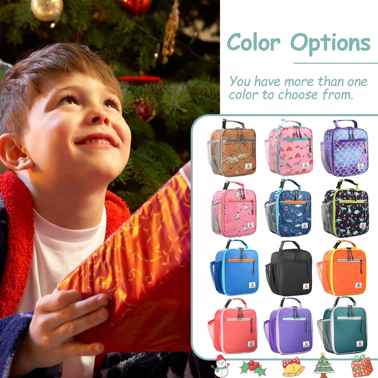 CaCTOUR Lunch Box Kids,Premium Insulated Lunchbox for Girls Boys,Soft Mini Cooler Bag Back to School Thermal Reusable Lunch Bag for Work School Picnic (Blue)