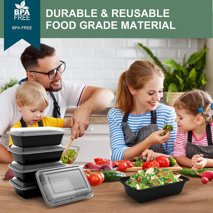 50 Pack Meal Prep Containers 38 oz, Leakproof To Go Food Containers, Disposable & Reusable Food Prep Containers for Takeout, Food Storage Containers BPA-Free, Microwave/Dishwasher/Freezer Safe
