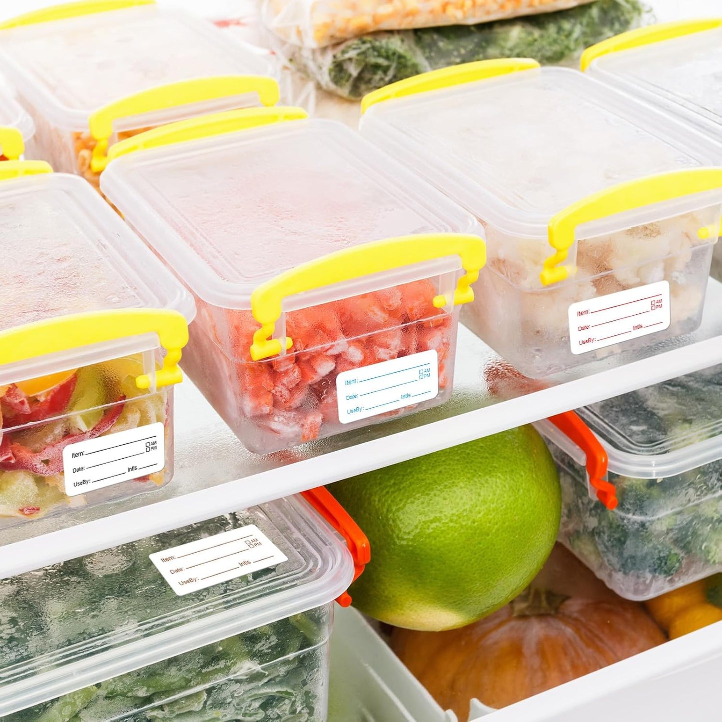 Sayglossy 7000 Pcs Day of Week Label Food Label Monday Through Sunday Management Inventory Sticker Removable Weekly Self Adhesive Date Dot Sticker for Restaurant Kitchen Container (Square)