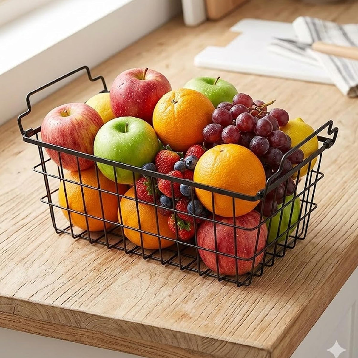 Freezer Organizer Bins, Deep Chest Freezer Baskets Stackable 4 Pack - Wire Metal Bins with Folding Handles, 30LBS Capacity, 14.6"×7.1"×4.9", Includes Baggy Rack - ARTAWEIN